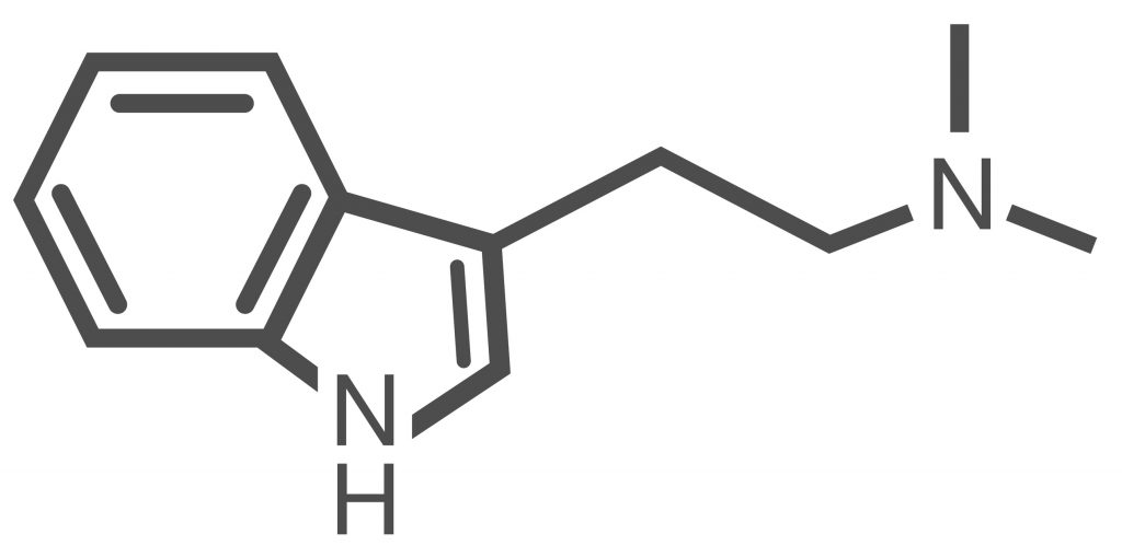 Chemical structure featuring a biphenyl ring with nitrogen atoms and an ethyl group attached.