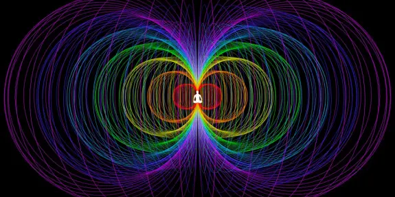 Colorful, intricate patterns of swirling lines radiate from a central point, creating a vibrant, abstract design.