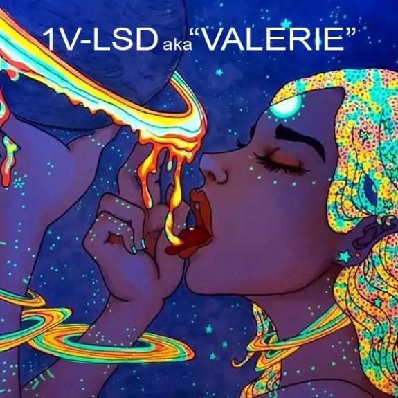 A vibrant, cosmic-themed illustration of a woman with colorful hair, surrounded by swirling patterns and glowing elements.