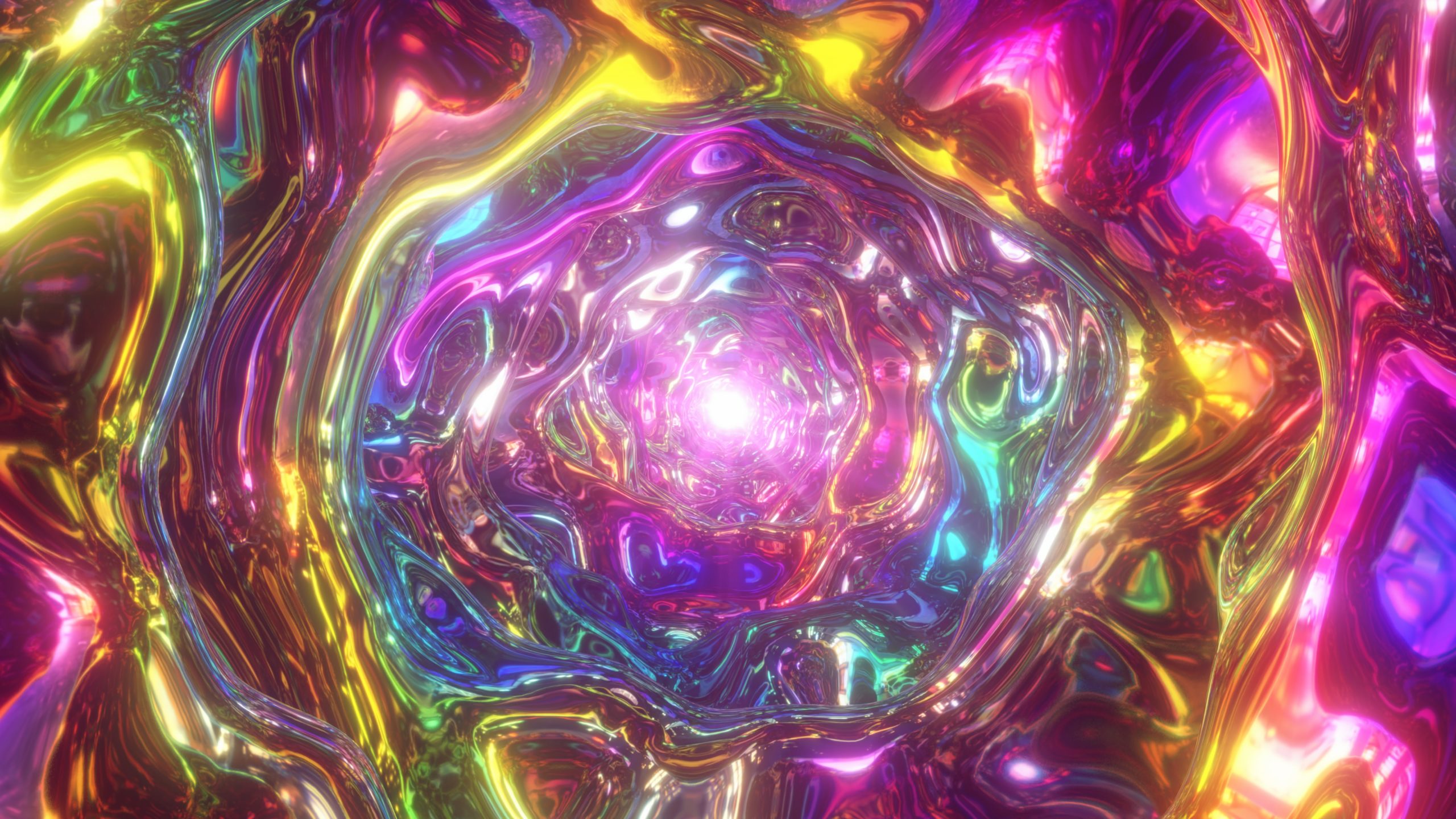 Swirling, colorful abstract patterns with a bright center, creating a mesmerizing, fluid-like effect.
